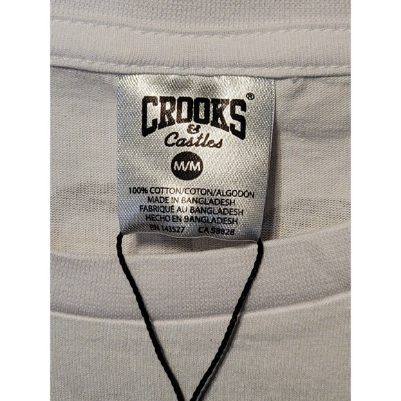 Crooks and Castles Tshirt White Size Medium NWT - Picture 2 of 3